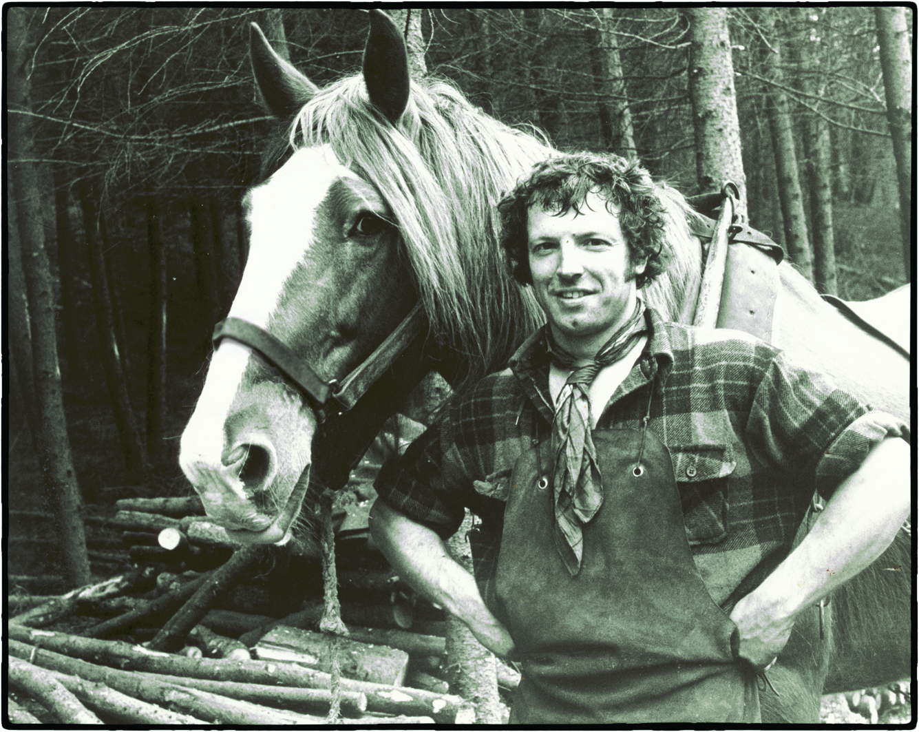 Woodman Bill Lloyd and his timber horse, Ginger.